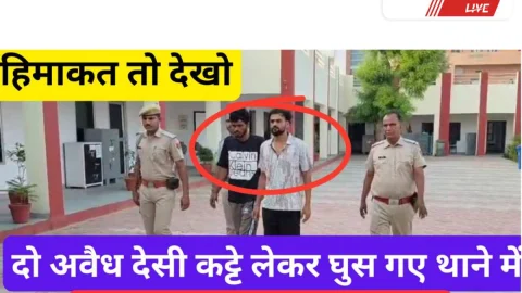 Video News Churu  : पुलिस थाने में बैठे युवकों से अवैध हथियार बरामद