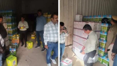 वीकेआई स्थित श्री श्याम सेल्स कॉरपोरेशन के गोदाम पर छापामार कार्यवाही