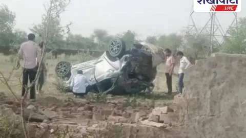 Churu : बाईपास पर भीषण सड़क हादसा, कार के परखचे उड़े