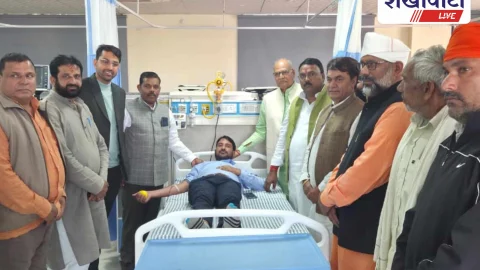 CM शर्मा के जन्मदिवस पर कैलाश केसरी हॉस्पिटल में रक्तदान शिविर आयोजित