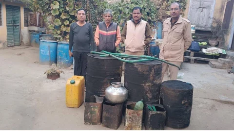 चुरू, नागौर, धौलपुर, जयपुर, बांसवाड़ा सहित कई जगह अवैध शराब की भट्टियां तोड़ी, वॉश नष्ट