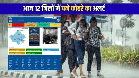 Rajasthan Weather Forecast :राजस्थान में आज 12 जिलों में घने कोहरे का अलर्ट, इस दिन से प्रदेश में होगी झमाझम बारिश