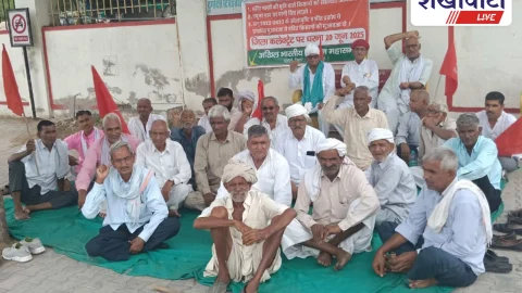 झुंझुनूं में किसानों का धरना: मुआवजा और खातेदारी की मांग