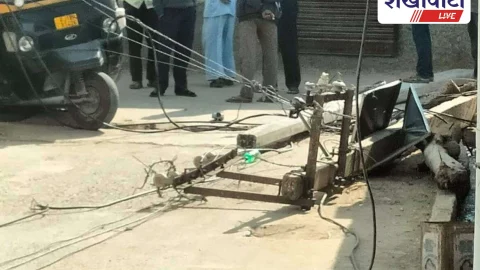Jhunjhunu News: सांडों की लड़ाई से गिरे बिजली पोल, बड़ा हादसा टला