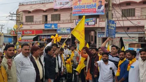 युवाओं ने निकाली सैनी माली जनचेतना महारैली को लेकर बाइक रैली