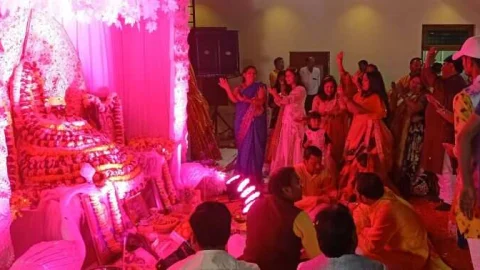 नटखट श्याम मंडल द्वारा विशाल भजन संध्या मे झूमे भक्त