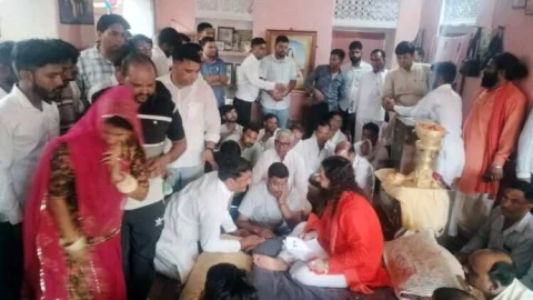 भाजपा नेता राजेश कटेवा प्रसिद्ध सिद्धपीठ अखिल भारतीय सांगलिया धूणी पहुंचे