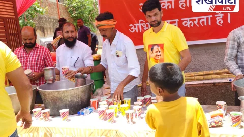 झुंझुनूं में निर्जला एकादशी पर गौ संवर्धन संस्थान ने बांटा ज्यूस