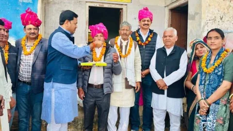 नव क्रमोन्नत पशु चिकित्सालय चंदवा में स्वागत समारोह आयोजित