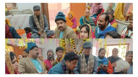 चौकवाले बालाजी मंदिर में गूंजी मानस की चौपाइयां और हुआ हनुमत रुद्राभिषेक