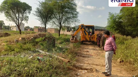 अजीतगढ़ में 4 बीघा सरकारी भूमि से हटाया अतिक्रमण