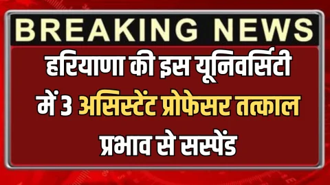 Haryana : हरियाणा की इस यूनिवर्सिटी में 3 असिस्टेंट प्रोफेसर तत्काल प्रभाव से सस्पेंड, वॉट्सऐप चैट से हुआ ये खुलासा