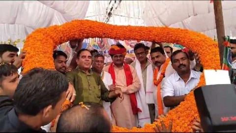 भाजपा की परिवर्तन संकल्प यात्रा का जगह-जगह हुआ भव्य स्वागत