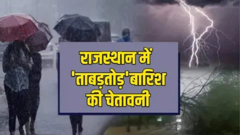 राजस्थान में अगले तीन दिनों तक होगी भीषण बारिश, इन जिलों में चलेंगी तूफानी हवाएं, पढ़े मौसम विभाग का ताजा अपडेट
