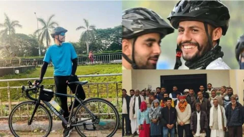 156 घंटे में तय की1417 किमी की दूरी