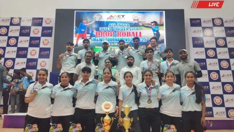 Jhunjhunu News – ड्रॉप रोबॉल प्रतियोगिता मैं श्रीजेजेटी यूनिवर्सिटी ने जीता गोल्ड मेडल