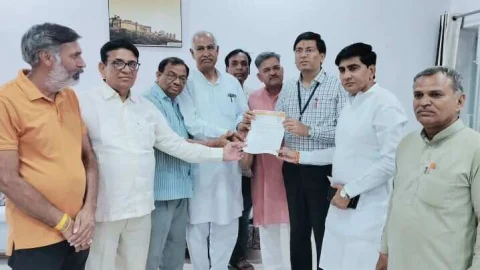 झुंझुनू प्रभारी सचिव समित शर्मा से मिला भाजपा का प्रतिनिधि मंडल