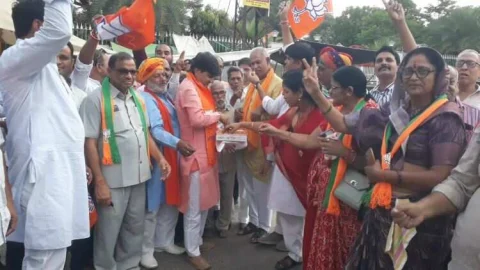 हरियाणा की जीत पर भाजपाइयो ने मनाया उत्सव