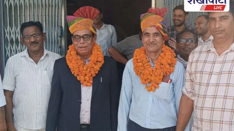 चूरू में भंवर लाल जल और श्रीभगवान सैनी का सम्मान