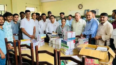 मोरारका महाविद्यालय में लाइब्रेरी का उद्घाटन, गावडिया को किया सम्मानित