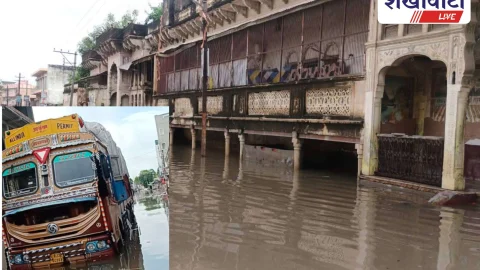 Sikar News: फतेहपुर में भारी बारिश से जलमग्न इलाके, मुख्य रास्ते बंद