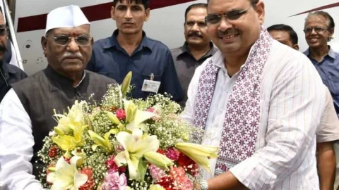 मनोनीत राज्यपाल हरिभाऊ किसनराव बागडे जयपुर पहुँचे
