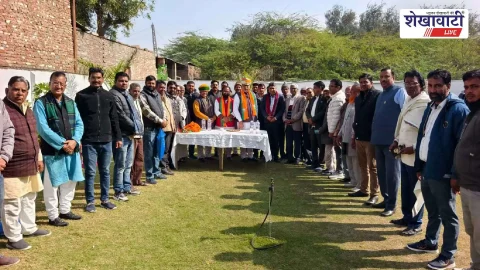 डॉ. सतीश पूनिया का भव्य स्वागत, भाजपा कार्यकर्ता जुटे