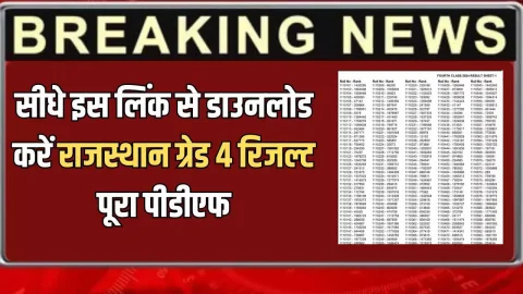 Rajasthan 4th Grade Result Pdf File: अगर अभी तक आप भी वंचित है तो सीधे इस लिंक से डाउनलोड करें राजस्थान ग्रेड 4 रिजल्ट पूरा पीडीएफ