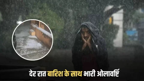 Haryana Weather Update : हरियाणा में देर रात बारिश के साथ भारी ओलावर्ष्टि,सफेद हुई जमीन, सरसों की फसल को नुकसान; आज 17 जिलों में तूफानी अलर्ट जारी