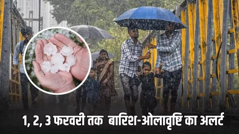1, 2, 3 फरवरी तक इन शहरों में फिर बदलेगा मौसम, बारिश-ओलावृष्टि का अलर्ट, वेडिंग सीजन में आफत बनेगा गजराज