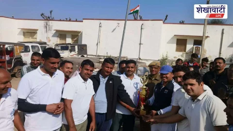 चूरू में शूटिंगबॉल प्रतियोगिता: पुलिस टीम बनी विजेता